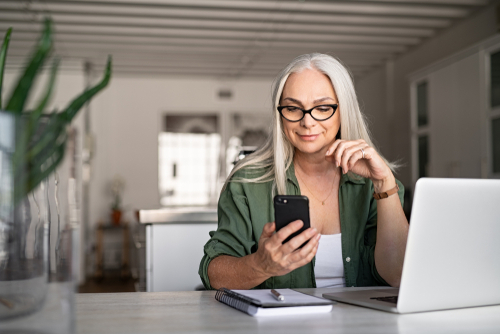 Women looking at phone