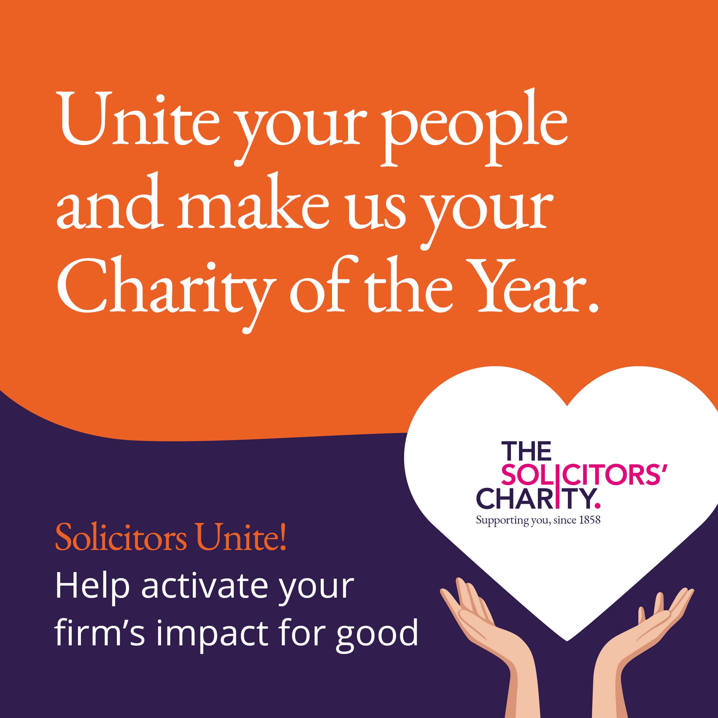 Unite your people and make us your Charity of the Year Unite your people and make us your Charity of the Year